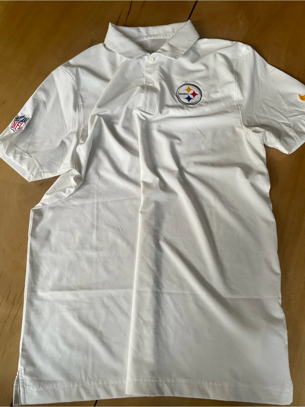Official  NFL Pittsburgh Steelers White Polo Shirt